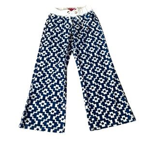 NWT Macbeth Collection Margaret Josephs Blue White Geometric Wide Leg Pants - S